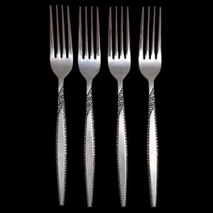 Lot 4 Vintage Orleans Silver - ORL8 - Stainless Japan - Dinner Fork 7 1/2"